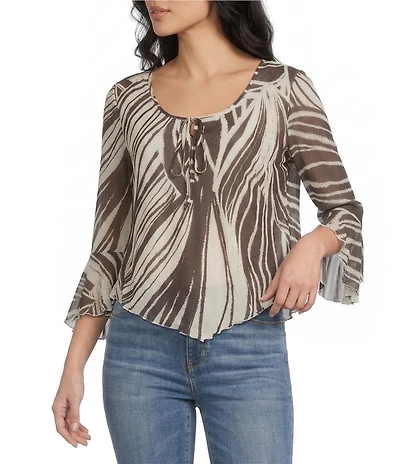 Guess 3/4 Sleeve Serafina Mesh Top