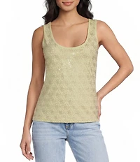 Guess 4G Allover Print Scoop Neck Sleeveless Tank Top