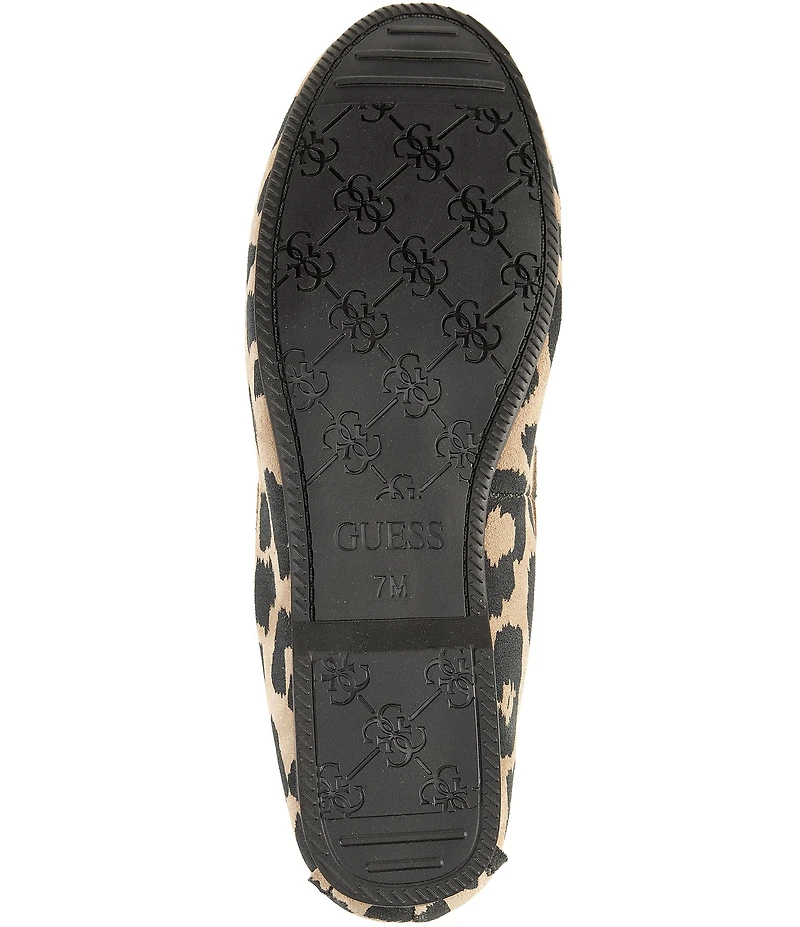 Guess Aisha Leopard Print Suede Boat Shoes