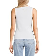 Guess Alexia Sequin Sleeveless Ribbed Knit Tank Top