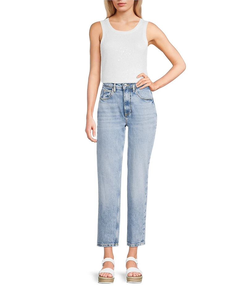 Guess Alexia Sequin Sleeveless Ribbed Knit Tank Top