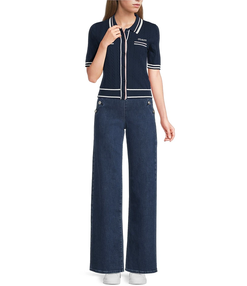 Guess Alina Wide Leg Denim Jeans