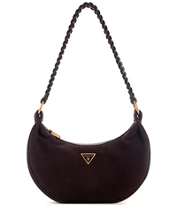 Guess Amita Espresso Suede Hobo Shoulder Bag