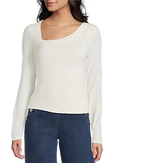 Guess Areiah Asymmetrical Neck Long Sleeve Top