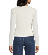 Guess Areiah Asymmetrical Neck Long Sleeve Top