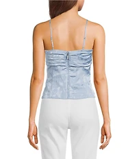Guess Arlo Square Neck Sleeveless Pleated Tank