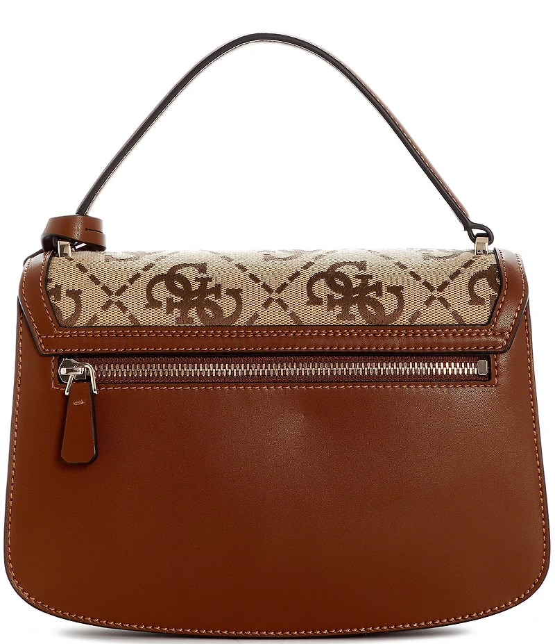 Guess Audrey Jacquard Logo Convertible Flap Handle Crossbody Bag