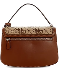 Guess Audrey Jacquard Logo Convertible Flap Handle Crossbody Bag