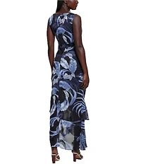 Guess Ava Sleeveless V-Neck Asymmetric Hem Long Dress