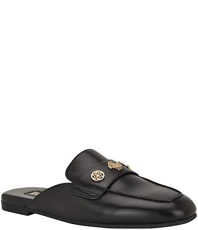 Guess Aydeena Leather Flat Loafer Mules