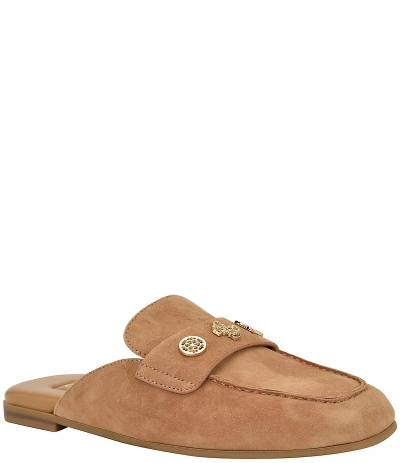 Guess Aydeena Suede Flat Loafer Mules