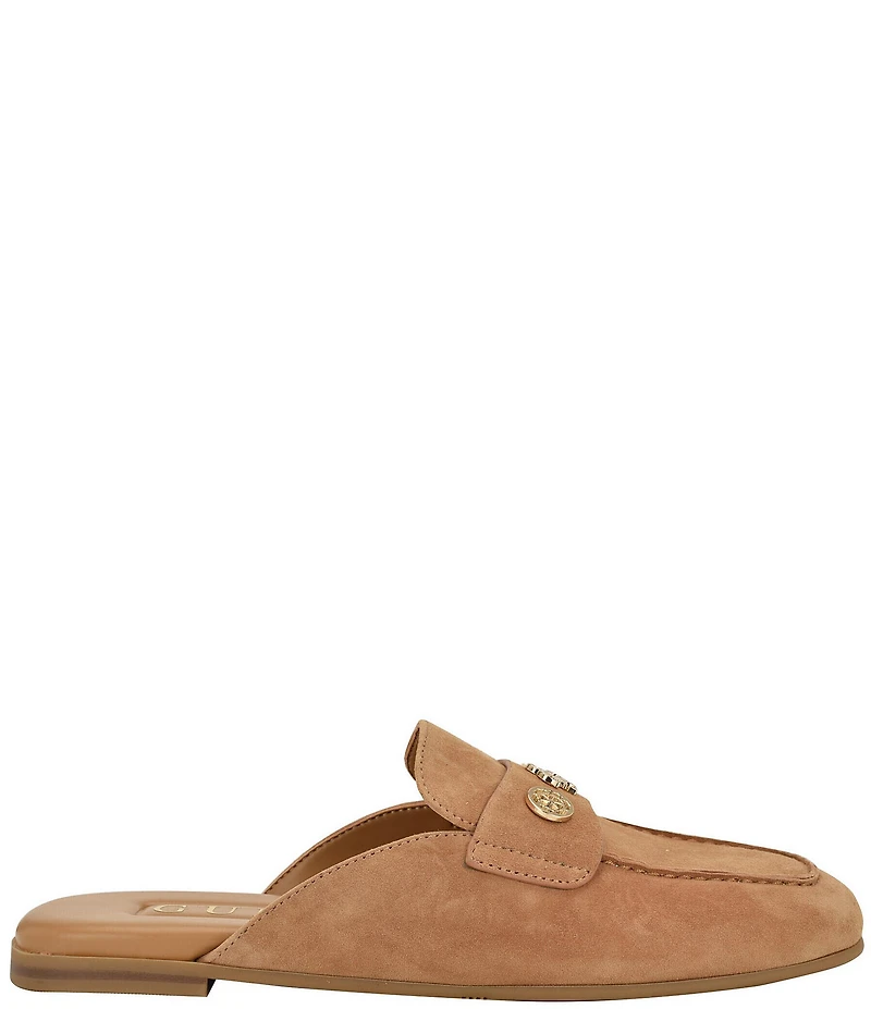 Guess Aydeena Suede Flat Loafer Mules