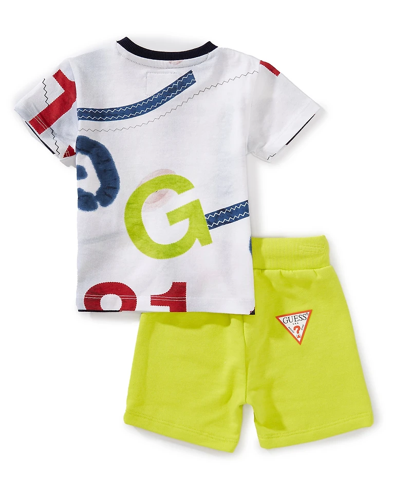 Guess Baby Boys Short-Sleeve Graphic-Printed T-Shirt & Solid Shorts 2-Piece Set