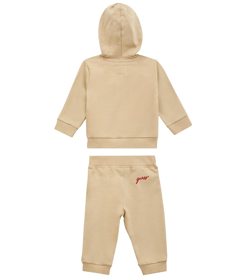 Guess Baby Boys Organic Cotton Long Sleeve Active Zip Hooded Top & Jogger Pant Set