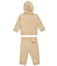 Guess Baby Boys Organic Cotton Long Sleeve Active Zip Hooded Top & Jogger Pant Set