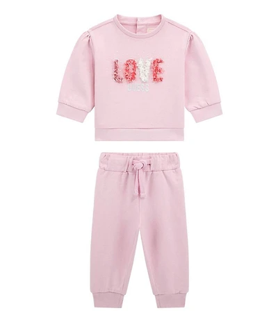 Guess Baby Girls Long Sleeve Active Love Top & Pants 2-Piece Set