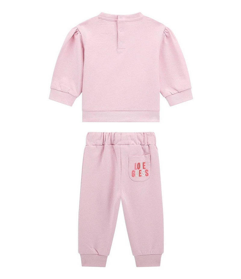 Guess Baby Girls Long Sleeve Active Love Top & Pants 2-Piece Set