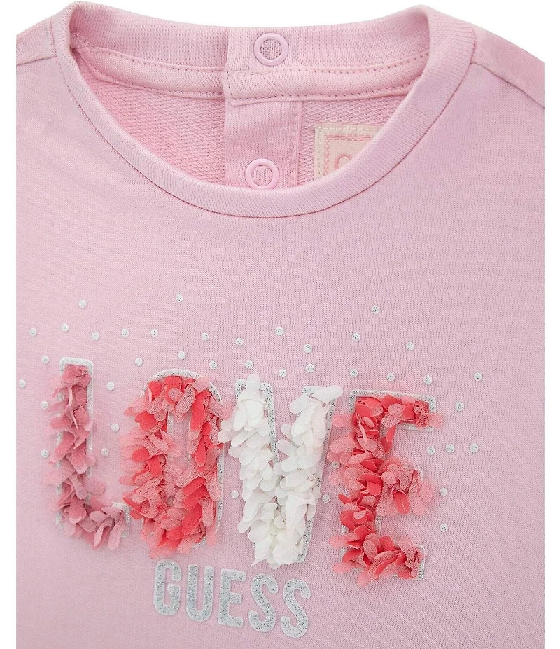Guess Baby Girls Long Sleeve Active Love Top & Pants 2-Piece Set