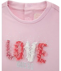 Guess Baby Girls Long Sleeve Active Love Top & Pants 2-Piece Set