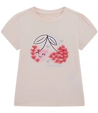 Guess Baby Girls Short Sleeve Graphic Heart Cherries T-Shirt