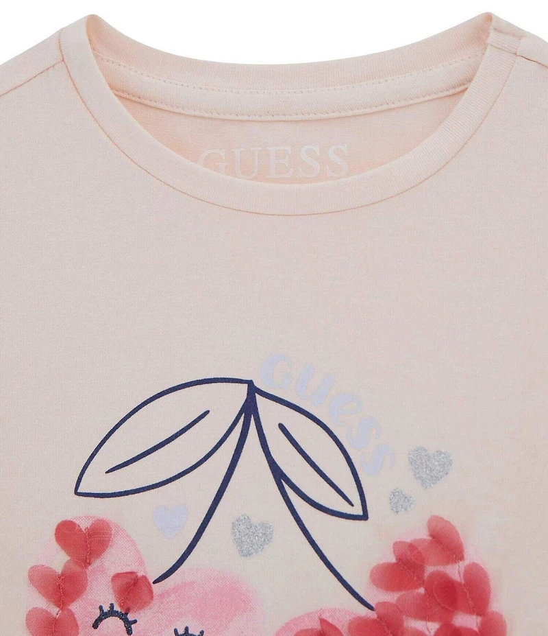 Guess Baby Girls Short Sleeve Graphic Heart Cherries T-Shirt