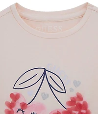 Guess Baby Girls Short Sleeve Graphic Heart Cherries T-Shirt