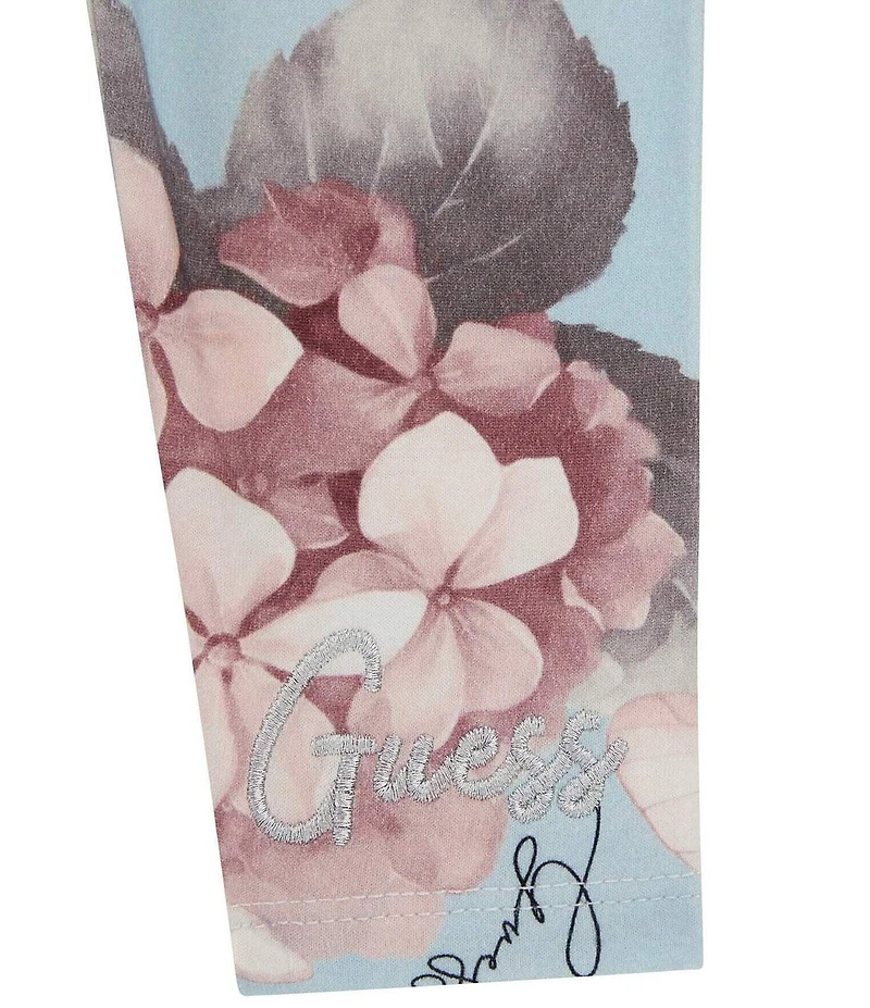 Guess Baby Girls Short Sleeve Graphic Mesh Layer Top & Printed Leggings Set