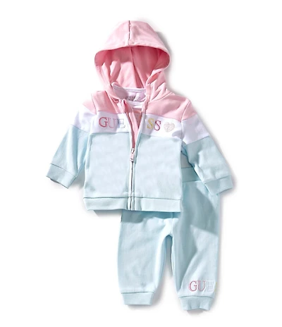 Guess Baby Girls Active Short Sleeve Logo Bodysuit, Sweatshirt & Pants Set