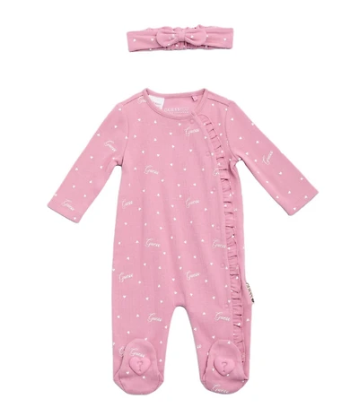 Guess Baby Girls Logo Heart Footie