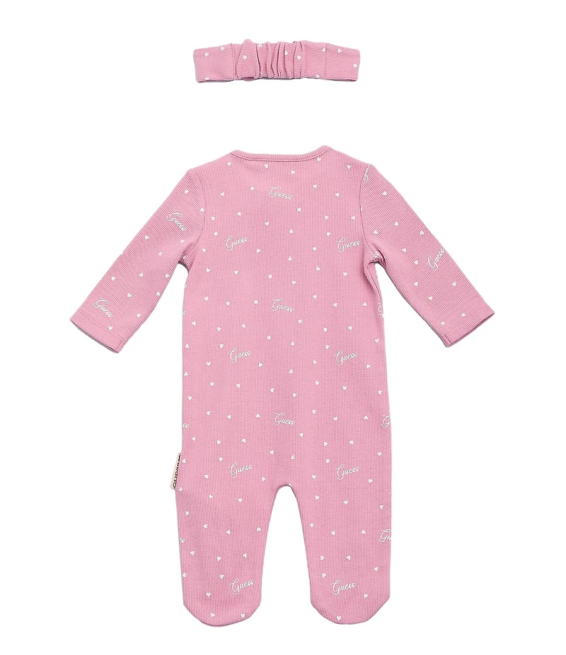 Guess Baby Girls Logo Heart Footie