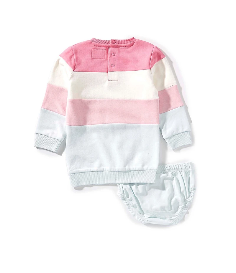Guess Baby Girls Long Sleeve Active Stripe Sweatshirt & Panties Set
