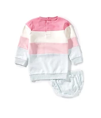 Guess Baby Girls Long Sleeve Active Stripe Sweatshirt & Panties Set