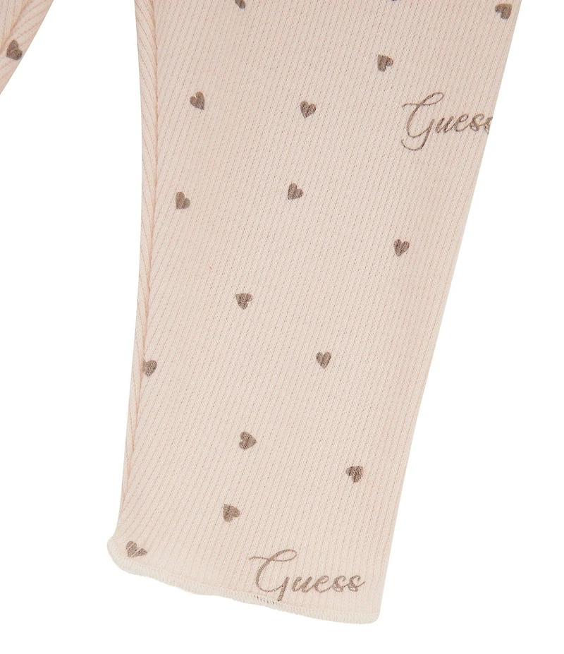 Guess Baby Girls Long Sleeve Logo Heart Skirted Bodysuit & Pants Set