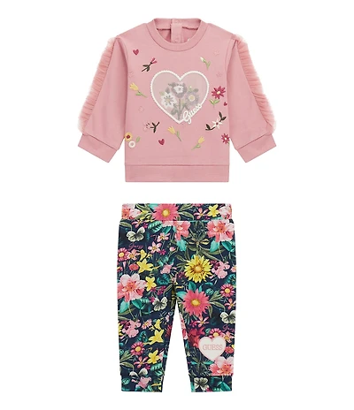 Guess Baby Girls Long Sleeve Sweatshirt & Pants Set