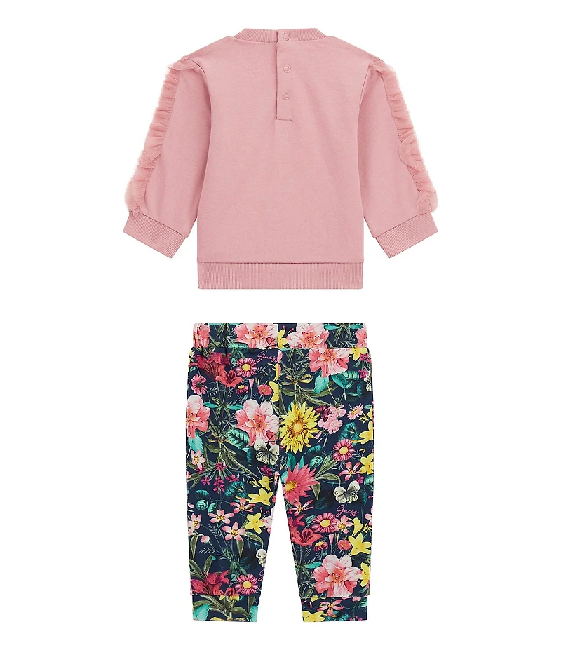 Guess Baby Girls Long Sleeve Sweatshirt & Pants Set