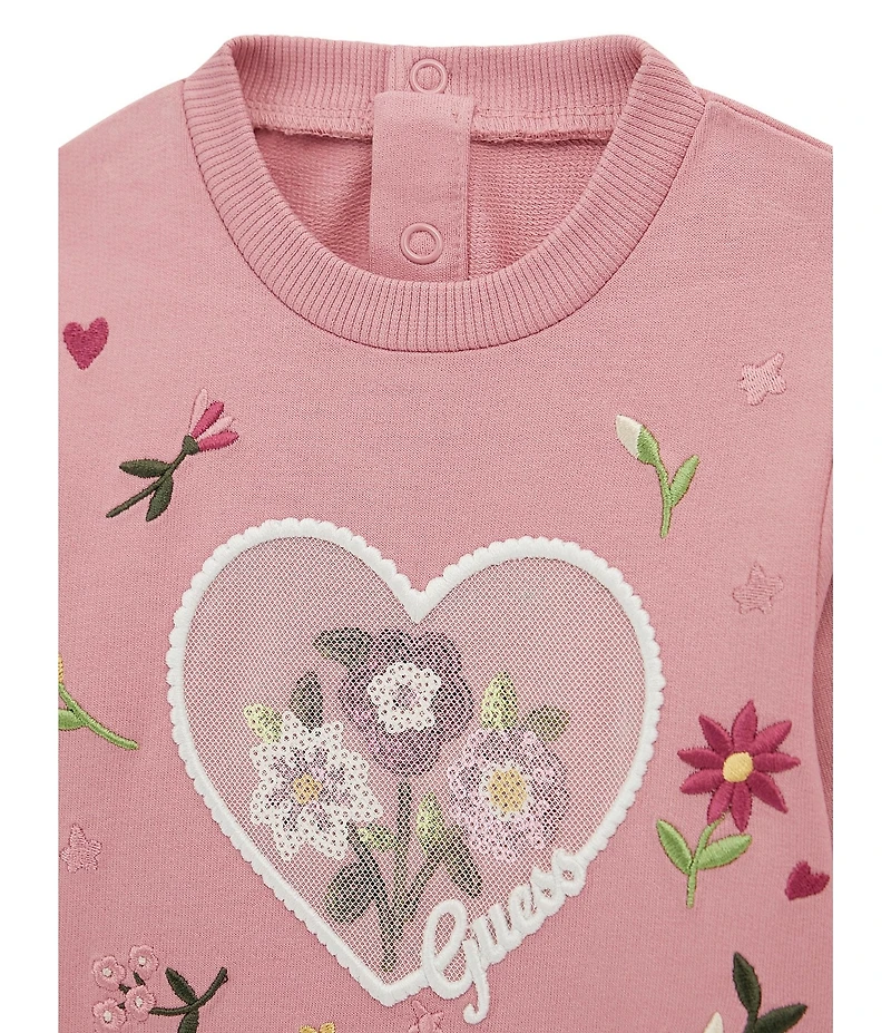 Guess Baby Girls Long Sleeve Sweatshirt & Pants Set