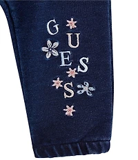 Guess Baby Girls Long Sleeve T-Shirt & Knit Denim Pants Set