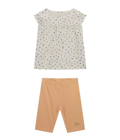 Guess Baby Girls Short Sleeve Ditsy Floral Printed Top & Legging 2-Piece Set