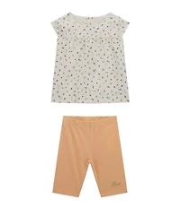 Guess Baby Girls Short Sleeve Ditsy Floral Printed Top & Legging 2-Piece Set