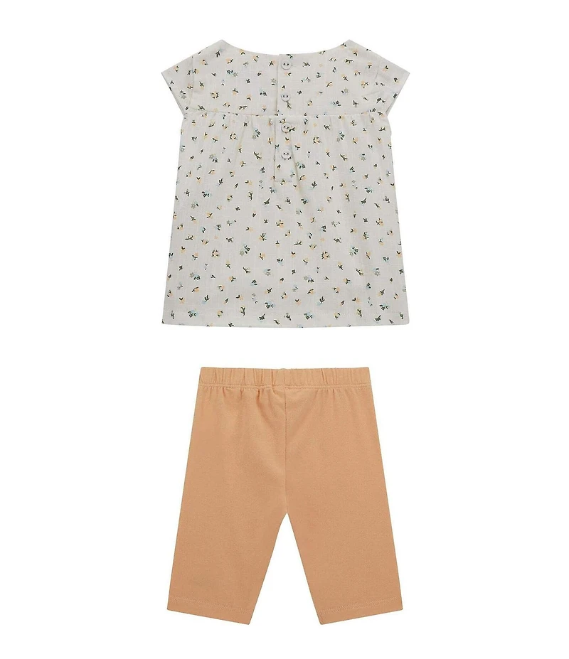 Guess Baby Girls Short Sleeve Ditsy Floral Printed Top & Legging 2-Piece Set