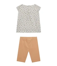Guess Baby Girls Short Sleeve Ditsy Floral Printed Top & Legging 2-Piece Set