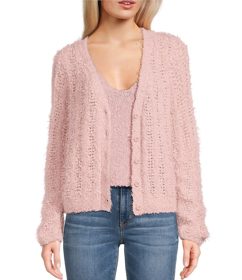 Guess Bea Long Sleeve Open Stitch Cardigan