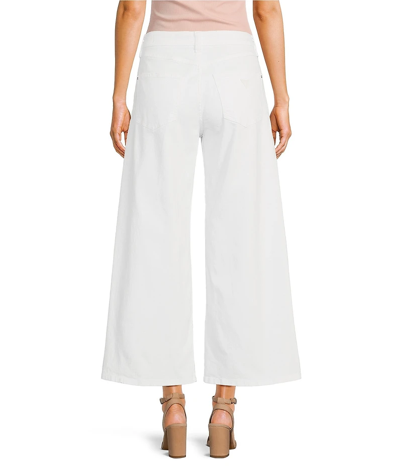 Guess Bellflower Mid-Rise Wide-Leg Cropped Pants