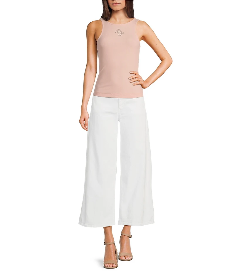 Guess Bellflower Mid-Rise Wide-Leg Cropped Pants
