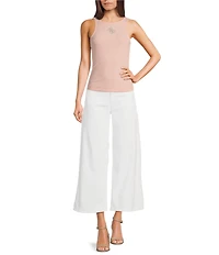 Guess Bellflower Mid-Rise Wide-Leg Cropped Pants