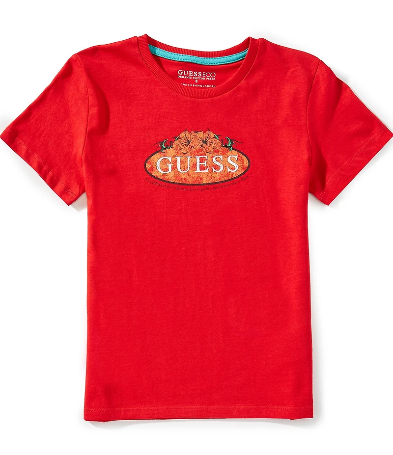 Guess Big Boys Short Sleeve Water Print T-Shirt