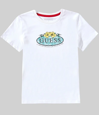 Guess Big Boys Short Sleeve Water Print T-Shirt