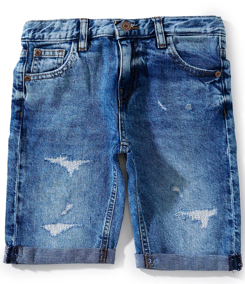 Guess Big Boys Distressed Denim Linen Shorts