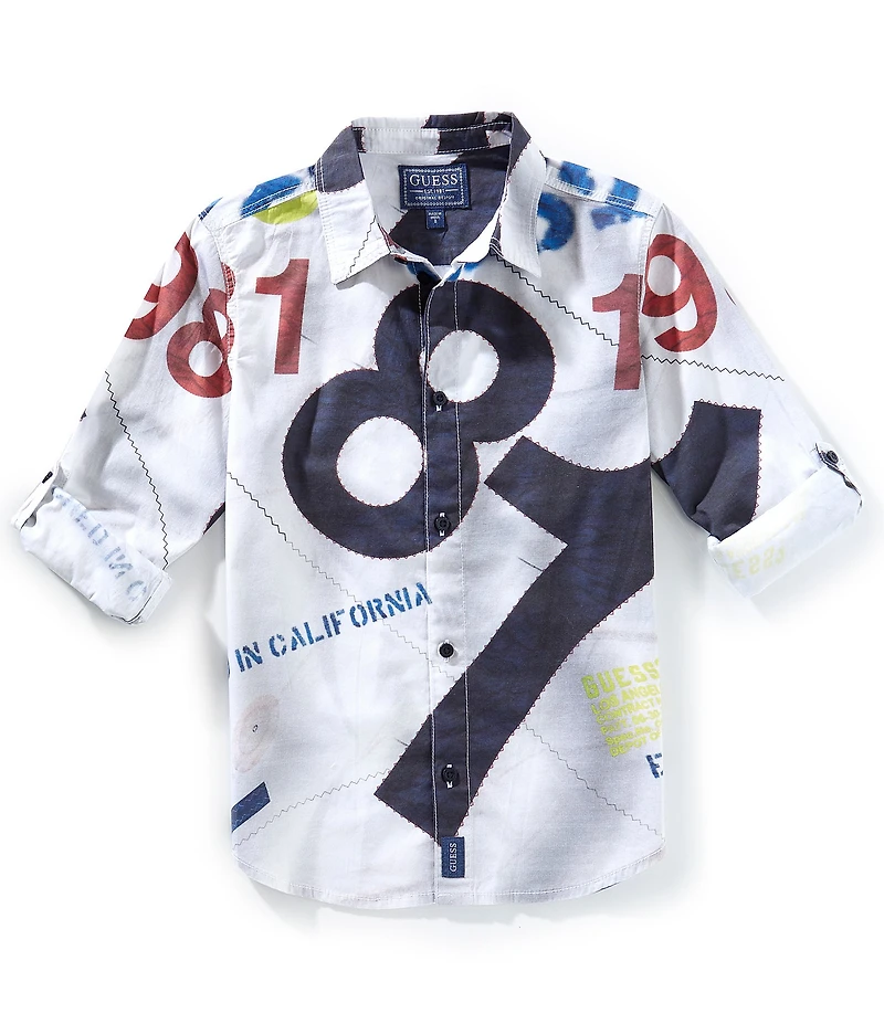 Guess Big Boys Long Sleeve Poplin 81 Ceremony Shirt
