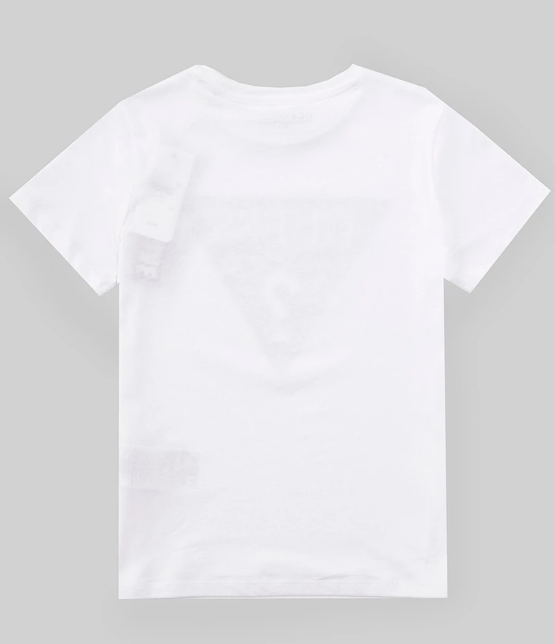 Guess Big Boys Short Sleeve Iridescent Guess Logo Triangle T-Shirt